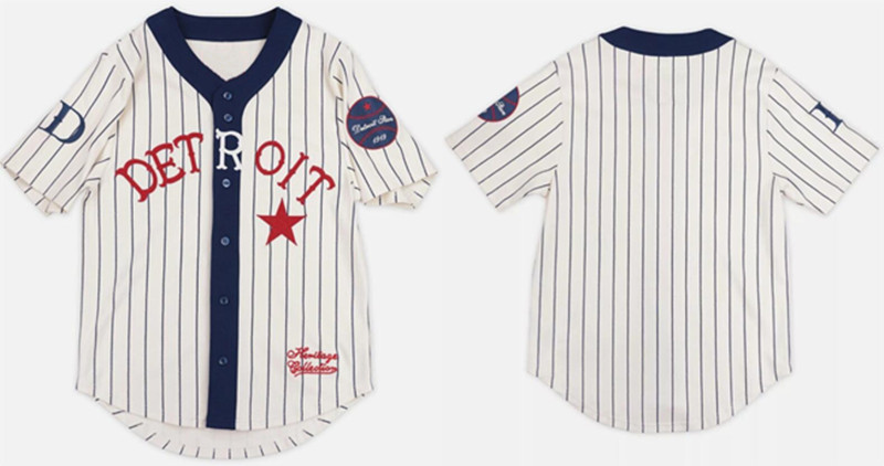 Men's Detroit Stars Blank With Patch Stitched Baseball Jersey